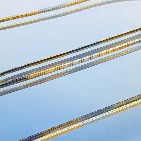 Two Tone Heart Necklace - Picture 4 of 7